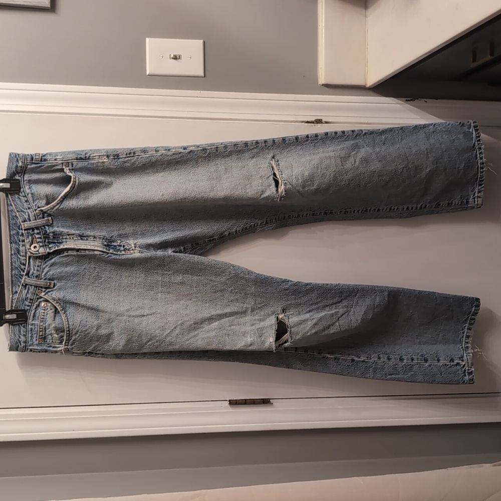 RL Vintage Ralph Lauren Men's Light Wash Distressed Jeans Y2K 90s Grunge 32x30